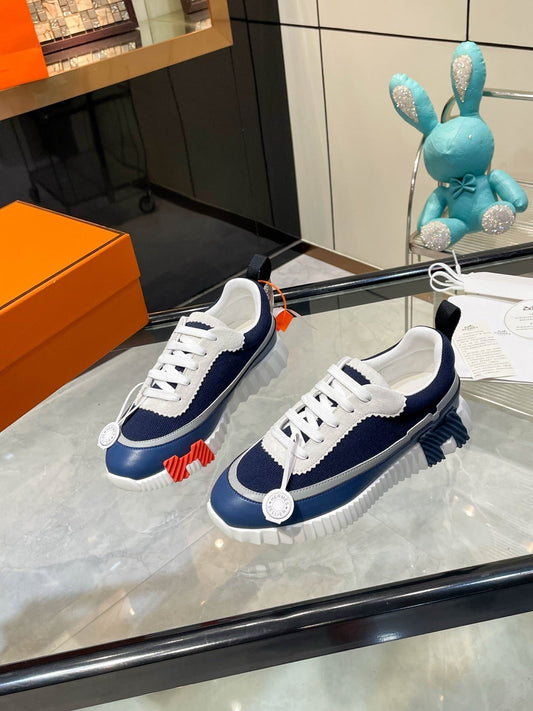 H-gestreifte Leder-Sneaker