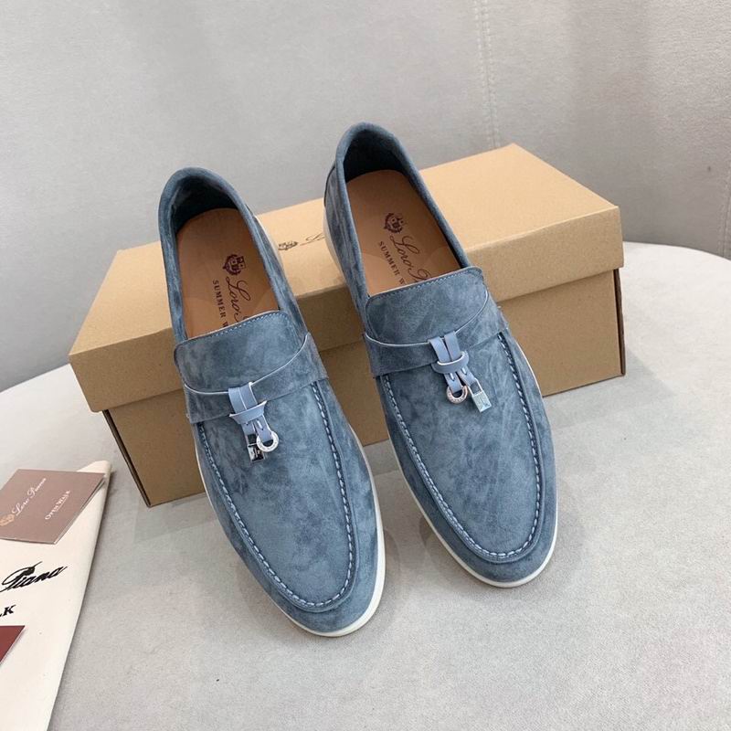 Blaue Wildleder-Penny-Loafer