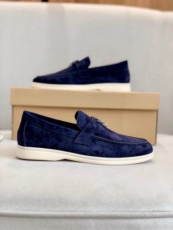 Dunkelblaue Wildleder-Penny-Loafer