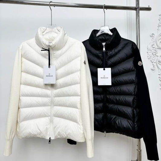 Knit-Sleeve Down Cardigan