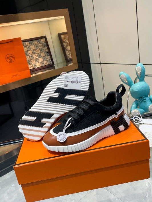 H-gestreifte Leder-Sneaker