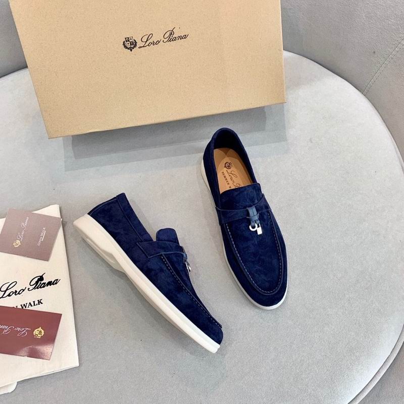 Dunkelblaue Wildleder-Penny-Loafer