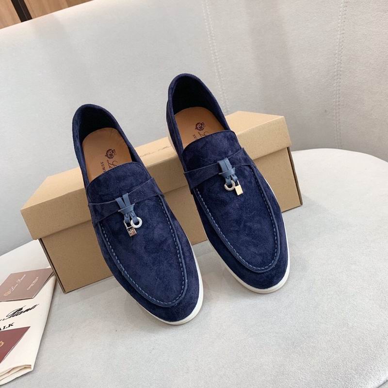 Dunkelblaue Wildleder-Penny-Loafer