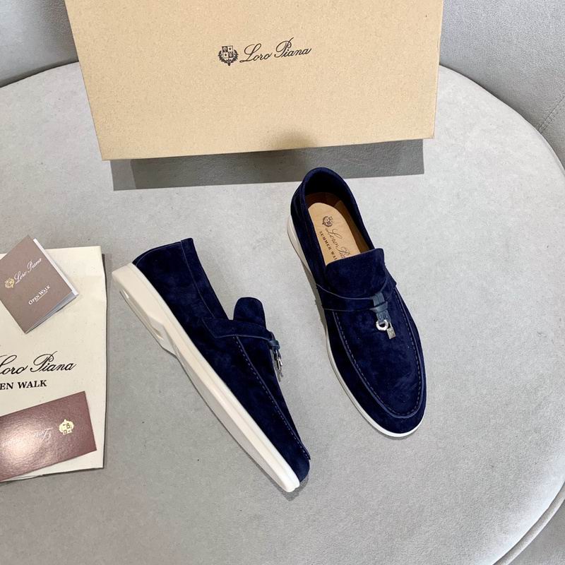 Marineblaue Wildleder-Penny-Loafer