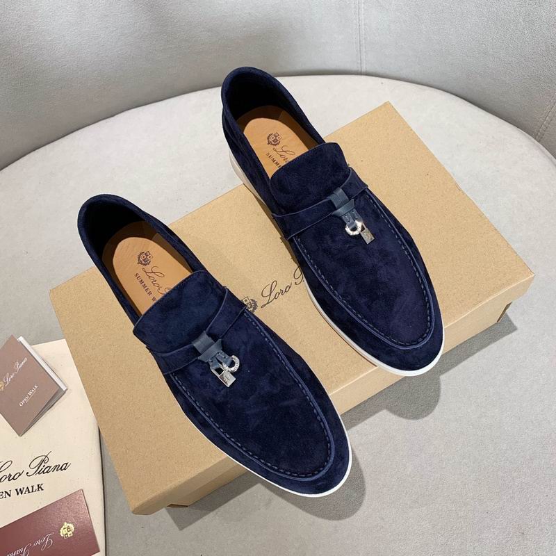 Marineblaue Wildleder-Penny-Loafer