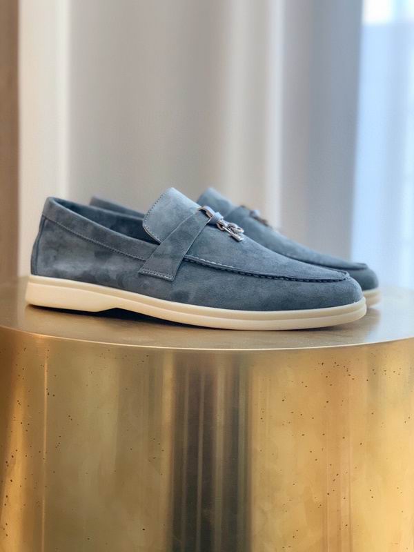 Blaue Wildleder-Penny-Loafer