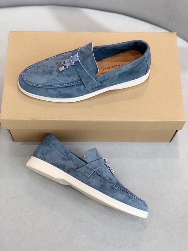 Blaue Wildleder-Penny-Loafer