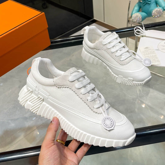 H-gestreifte Leder-Sneaker