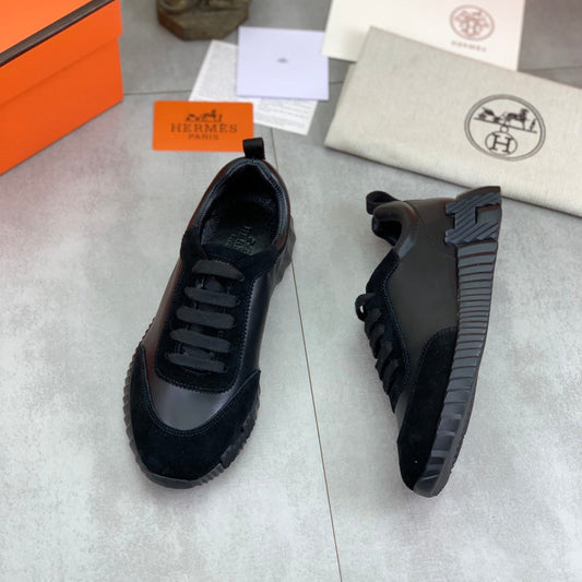 H-gestreifte Leder-Sneaker