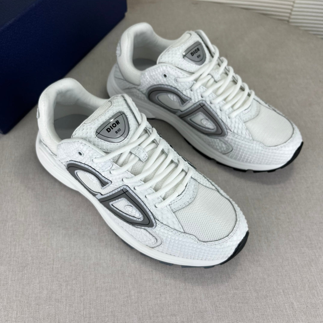 B30 Inspired Sneakers – White Snake Leather