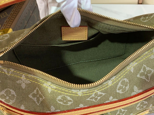 Vintage Denim Messenger Bag Green